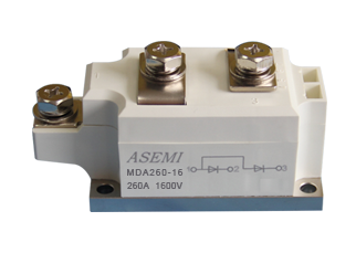 MDA260-16,MDA260-12,MDA260-10 ASEMICommon anode rectifier module