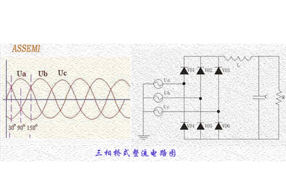 Three-phase rectifier bridge circuit diagram【ASEMI】